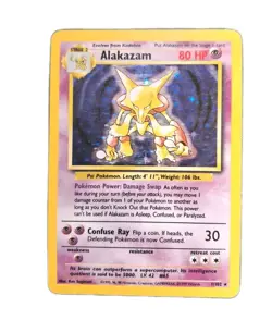 1999 Pokemon English Unlimited Base Set Alakazam Holo 1/102 EX #2 - Image 1