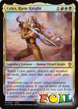 Celes Rune Knight 0001 MTG Commander FINAL FANTASY Mythic NP Foil - Image 1