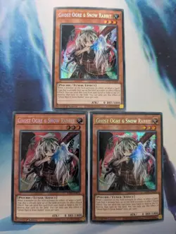 YuGiOh! Ghost Ogre & Snow Rabbit MP22-EN255 Secret Rare x 3 PLAYSET 1st Ed - Image 1