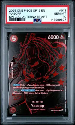 2025 ONE PIECE OP12 LEGACY OF THE MASTER OP09-013 YASOPP SP ALT ART PSA 10 - Image 1