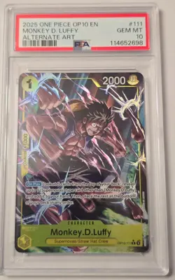 2025 One Piece Royal Blood OP10 Monkey.D.Luffy Rare Alt Art #OP10-111 PSA 10 - Image 1