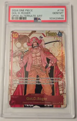 ONE PIECE GOL D. ROGER 2024 OP09-EMPERORS IN THE NEW WORLD #118 ALT ART PSA 10 - Image 1