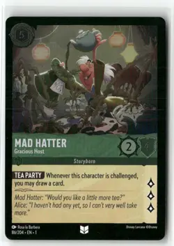 Mad Hatter 86/204 Gracious Host Foil The First Chapter Disney Lorcana TCG - Image 1