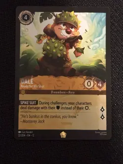 Disney Lorcana Wilds Unknown Dale - Ready for His Shot Legendary cold foil - Image 1