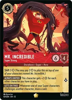 Lorcana Cold Foil - Mr. Incredible - Super Strong 127/204 - Wilds Unknown - Image 1