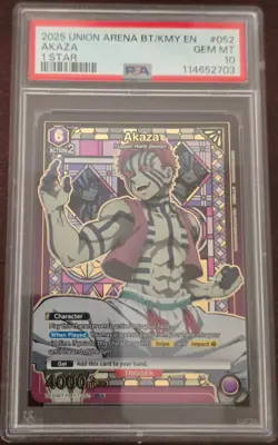 2025 UNION ARENA UE05BT/KMY DEMON SLAYER 052 AKAZA 1 STAR PSA 10 - Image 1