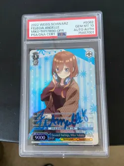 Weiss Schwarz Devoted Feelings, Miku Nakano Felecia Angelle PSA 10 Auto Auth - Image 1