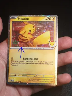 PERFECT FART SWIRL 🌀 NM Pikachu 051/162 30th Anniversary Stamped Pokemon Card - Image 1