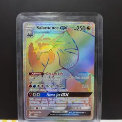 Salamence GX Dragon Majesty 73/70 Pokemon Holo TCG Card Rainbow Secret Rare MP - Image 1
