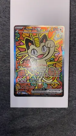 Pokemon Meowth EX Full Art Holo 170 HP POR 121/088 Basic Cat Card - Image 1