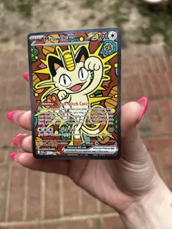 Pokemon Meowth EX Full Art Holo 170 HP POR 121/088 Basic Cat Card - Image 3