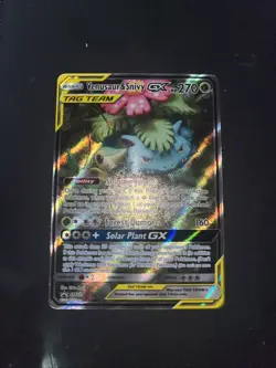 Pokemon TCG Venusaur & Snivy GX Black Star Promo SM229 Holo Card - Image 1
