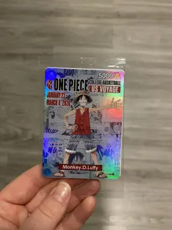 One Piece College Basketball US Voyage Monkey D. Luffy Card SEALED - Image 1