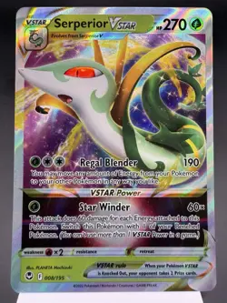 Serperior VSTAR 008/195 - Ultra Rare Holo - Silver Tempest Pokemon Card NM - Image 1