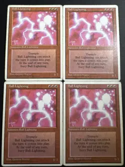 4 Ball Lightning Lot MTG 4th - Fourth Edition - White Border - LP MP HP Magic - Image 1