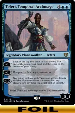 1x - Teferi, Temporal Archma - FOIL #125 - Commander Masters - NM MTG - Image 1