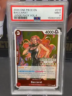 2024 One Piece English OP07-010 Baccarat Judge Pack Vol. 4 PSA 9 MINT - Image 1