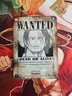 Shanks OP09-004 Parallel Wanted SR One Piece CCG Emperors in the New World Foil - Image 1