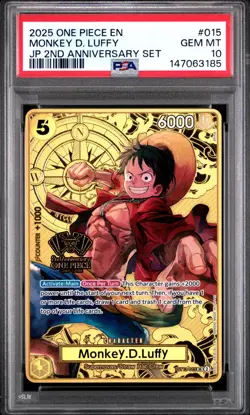 2025 ONE PIECE ST13-015 JAPANESE 2ND ANNIVERSARY SET MONKEY D LUFFY ENG PSA 10 - Image 1