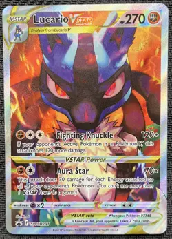 Lucario VSTAR Promo SWSH291 Pokemon Card Black Star Crown Zenith 2023 NM - Image 1
