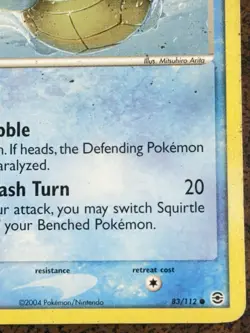Squirtle 83/112 Fire Red & Leaf Green Common Pokemon Card. - Image 4