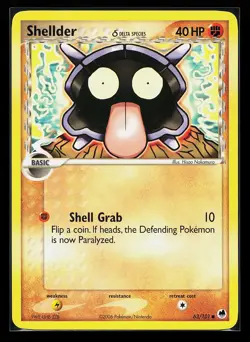 Shellder 63/101 Common EX Dragon Frontiers Pokemon Card - Image 1