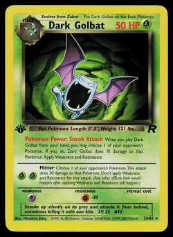 Pokemon Card - Dark Golbat Team Rocket 1st Edition 24/82 Rare - Image 1