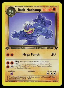 Pokemon Card - Dark Machamp Team Rocket 27/82 1st Edition Rare - Image 1