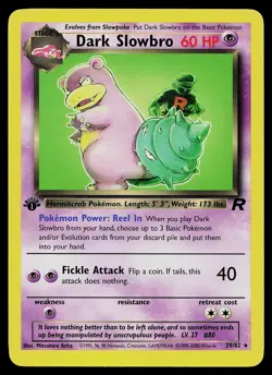 Pokemon Card - Dark Slowbro Team Rocket 29/82 1st Edition Rare - Image 1