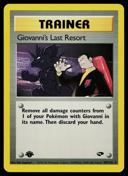 Pokemon Card - Giovanni's Last Resort Gym Challenge 105/132 1st Edition Rare - Image 1