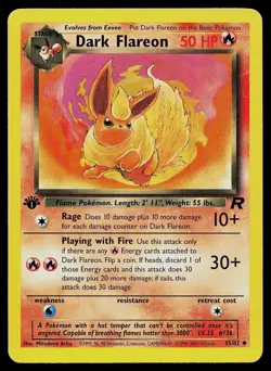 Pokemon Card - Dark Flareon Team Rocket 35/82 1st Edition Uncommon - Image 1