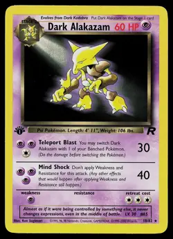 Pokemon Card - Dark Alakazam Team Rocket 18/82 1st Edition Rare - Image 1