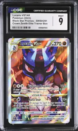 Pokemon Card CGC 9 Lucario VSTAR Crown Zenith ETB Promo SWSH291 - Image 1