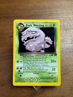 Pokemon Dark Weezing Holo Rare 14/82 Team Rocket Set Vintage LP WOTC TCG Card - Image 1