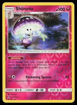 Shiinotic 93/156 Reverse Holo Rare Ultra Prism Pokemon Card - Image 1