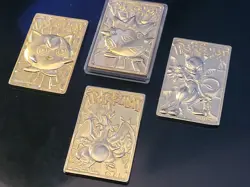 Pokemon 23K Gold Plated Trading Cards 1999 Burger King Lot X4 Charizard, Mewtwo - Image 1