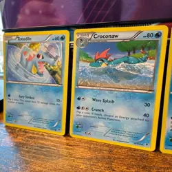 2014 3 Card Set Holo Feraligatr Pokemon Lot + Totodile Croconaw FREE Shipping - Image 3