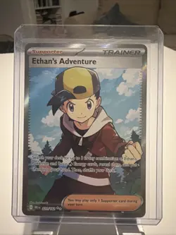 Pokemon TCG Ethan's Adventure Full Art Trainer Card 221/182 Destined Rivals - Image 1