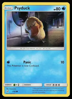 Psyduck 7/18 Holo Common Detective Pikachu Pokemon Card - Image 1