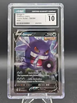 Gengar V 156/264 Fusion Strike CGC 10 Gem Mint Holo Pokemon Card - Image 1