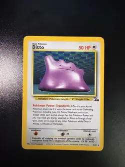 Ditto 3/62 Holo Rare Fossil Set Pokemon Card WOTC Vintage NM - Image 1