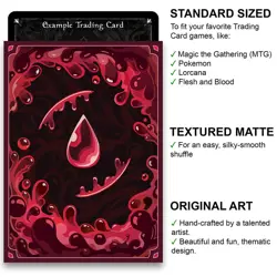 Blood – Elements Series II – MTG Size – 100 Textured Matte Card Sleeves - Image 2