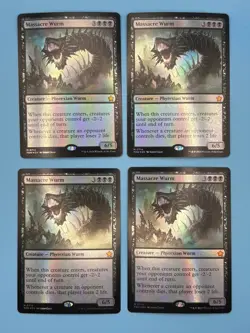 x4 Massacre Wurm FOIL Foundations Black Phyrexian Wurm Creature MTG Magic - Image 1