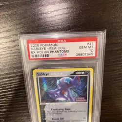 2006 POKEMON EX HOLON PHANTOMS #31 SABLEYE-REVERSE FOIL PSA 10 LOW POP (22) - Image 5