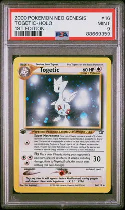 2000 POKEMON NEO GENESIS FIRST 1ST EDITION #16 TOGETIC-HOLO PSA 9 - Image 1