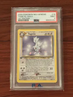 2000 POKEMON NEO GENESIS FIRST 1ST EDITION #16 TOGETIC-HOLO PSA 9 - Image 3
