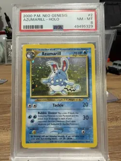 Azumarill 2/111 PSA 8 Holo Neo Genesis Pokemon Card - Image 1