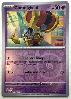 Pokemon TCG - Paradox Rift - Reverse Holo - Gimmighoul - 087/182 - Image 1