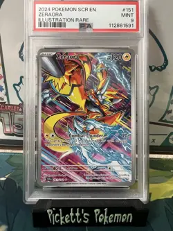 Pokemon Stellar Crown Zeraora Illustration Rare 151/142 Sv07: PSA 9 Mint - Image 1