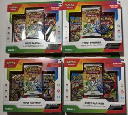 4x Pokemon First Partner Illustration Collection box Series 1 New Sealed - Image 1